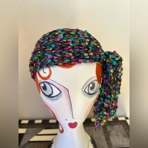 Multicolor Textured Fringe Scarf Boho Festival Statement Wrap Colorful